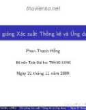 Bài giảng Xác suất thống kê và ứng dụng: Phần 4 - Phan Thanh Hồng