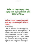 Điều tra thực trạng công nghệ sinh học tại thành phố Hồ Chí Minh