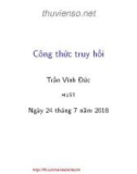 Bài giảng Toán rời rạc: Công thức truy hồi - Trần Vĩnh Đức