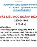 Bài giảng Vật liệu học ngành hóa: Chương 1 - Cấu trúc và tính chất của vật liệu