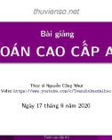 Bài giảng Toán cao cấp A3: Chương 1 - ThS. Nguyễn Công Nhựt