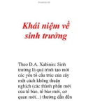 Khái niệm về sinh trưởng