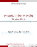 Bài giảng Phương pháp tính: Phương trình vi phân - Đậu Thế Phiệt