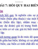 Bài giảng Bài 7: Hồi quy hai biến