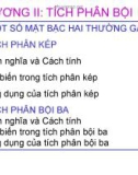 Bài giảng Giải tích 2 - Chương 2: Tích phân bội