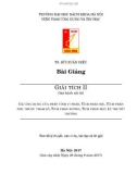 Bài giảng Giải tích II - TS. Bùi Xuân Diệu (2017)