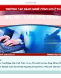 Bài giảng Toán ứng dụng: Bài 1 - Cơ sở logic