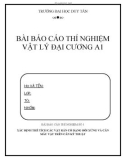 Báo cáo thí nghiệm: XÁC ĐỊNH THỂ TÍCH CÁC VẬT RẮN CÓ DẠNG ĐỐI XỨNG VÀ CÂN MẪU VẬT TRÊN CÂN KỸ THUẬT