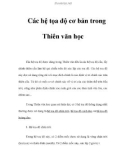 Các hệ tọa độ cơ bản trong