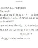 Bài giảng Giải tích 1 - Chương 2: Hàm số nhiều biến (Phần 2)