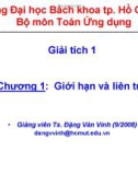 Bài giảng Giải tích 1: Chương 1 - TS. Đặng Văn Vinh