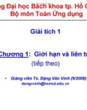 Bài giảng Giải tích 1: Chương 1 - TS. Đặng Văn Vinh (P3)