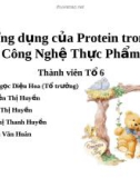 Ứng dụng của Protein trong Công Nghệ Thực Phẩm