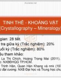 Bài giảng Tinh thể và khoáng vật - Chương 1: Mở đầu