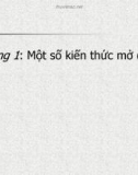 Bài giảng Chương 1: Một số kiến thức mở đầu