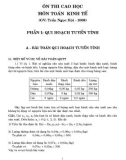 Ôn thi cao học môn Toán kinh tế (Trần Ngọc Hội - 2008) Phần I: Quy hoạch tuyến tính