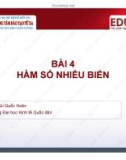 Bài giảng Toán cao cấp cho các nhà kinh tế 2: Bài 4 - ThS. Bùi Quốc Hoàn