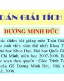 Bài giảng Toán giải tích 1: Chương 1 - Dương Minh Đức