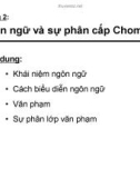 Bài giảng Toán giải tích - Chương 2: Ngôn ngữ và sự phân cấp Chomsky