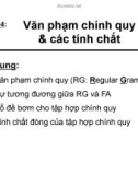 Bài giảng Toán giải tích - Chương 4: Văn phạm chính quy và các tính chất