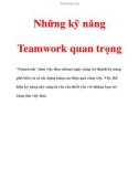 Những kỹ năng Teamwork quan trọng