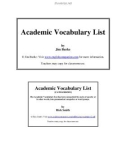 Academic Vocabulary List by Jim Burke