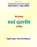 Bài giảng Khí quyển