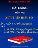 Bài giảng môn học: Xử lý tín hiệu số - TS. Đỗ Công Hùng