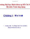 Toán ứng dụng - chương 1: Ma trận