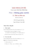 Giải tích (cơ sở): Không gian metric