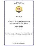 Tóm tắt Luận văn Thạc sĩ Luật kinh tế: Pháp luật về đăng ký kinh doanh, qua thực tiễn ở tỉnh Gia Lai