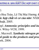 Bài giảng Công nghệ sản xuất các chất vô cơ cơ bản: Chương 3 - Nguyễn Văn Hòa