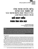 Ứng dụng phần mềm động nhiệt học xác định động học phản ứng, góp phần phân tích mối nguy hiểm phản ứng hóa học