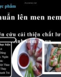 Bài giảng Công nghệ thực phẩm - Bài: Vi khuẩn lên men nem chua