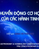 Bài giảng Thiên văn học - Bài: Chuyển động cơ học của các hành tinh