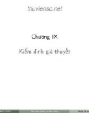 Bài giảng Xác suất thống kê ứng dụng trong kinh tế xã hội: Chương 9 - ĐH Thăng Long