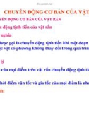 CƠ HỌC ỨNG DỤNG - PHẦN 2 ĐỘNG HỌC - CHƯƠNG 4