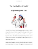 Thử Nghiệm HbA1C Là Gì? (Glycohemoglobin Test)