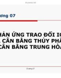 Bài giảng Phản ứng trao đổi ion và cân bằng thủy phân, cân bằng trung hòa