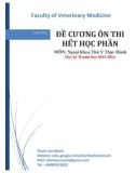 Đề cương ôn thi hết học phần - Môn: Ngoại khoa thú y thực hành