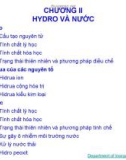 Bài giảng Hóa học - Chương 2: Hiđro và nước