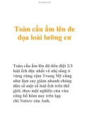 Toàn cầu ấm lên đe dọa loài lưỡng cư