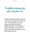 Ô nhiễm không khí gây ung thư vú