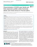 Characterization of B-BOX gene family and their expression profiles under hormonal, abiotic and metal stresses in Poaceae plants