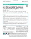 A comprehensive analysis of cotton VQ gene superfamily reveals their potential and extensive roles in regulating cotton abiotic stress