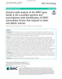 Genome-wide analysis of the WRKY gene family in the cucumber genome and transcriptome-wide identification of WRKY transcription factors that respond to biotic and abiotic stresses