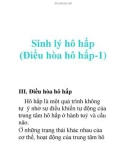 Sinh lý hô hấp (Điều hòa hô hấp-1)