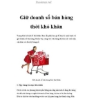 Giữ doanh số bán hàng thời khó khăn