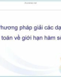 Bài giảng Phương pháp giải các dạng toán về giới hạn hàm số