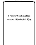 5 'chiêu' bán hàng hiệu quả qua điện thoại di động